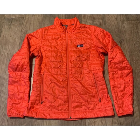 Patagonia Orange Nano Puff Women’s Jacket Quilted Primaloft Size M - Picture 2 of 9